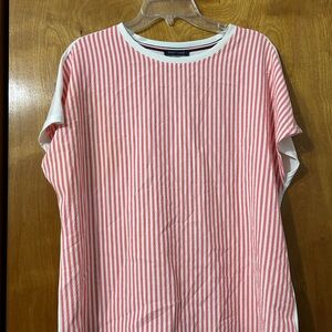 Tommy Hilfiger Red & White Striped Short Sleeve Crew Tee